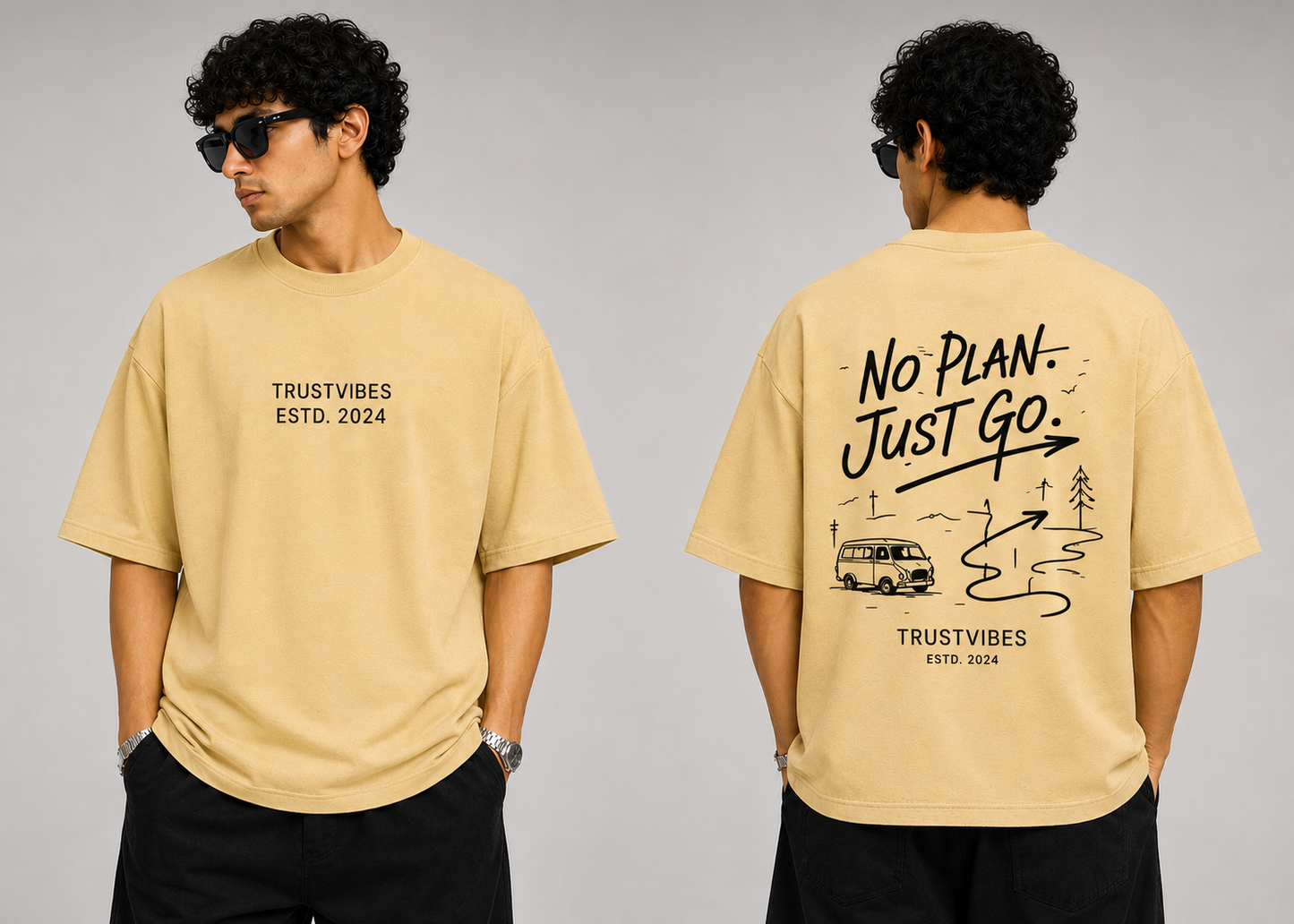 No Plan Just Go Oversized Graphic T-Shirt