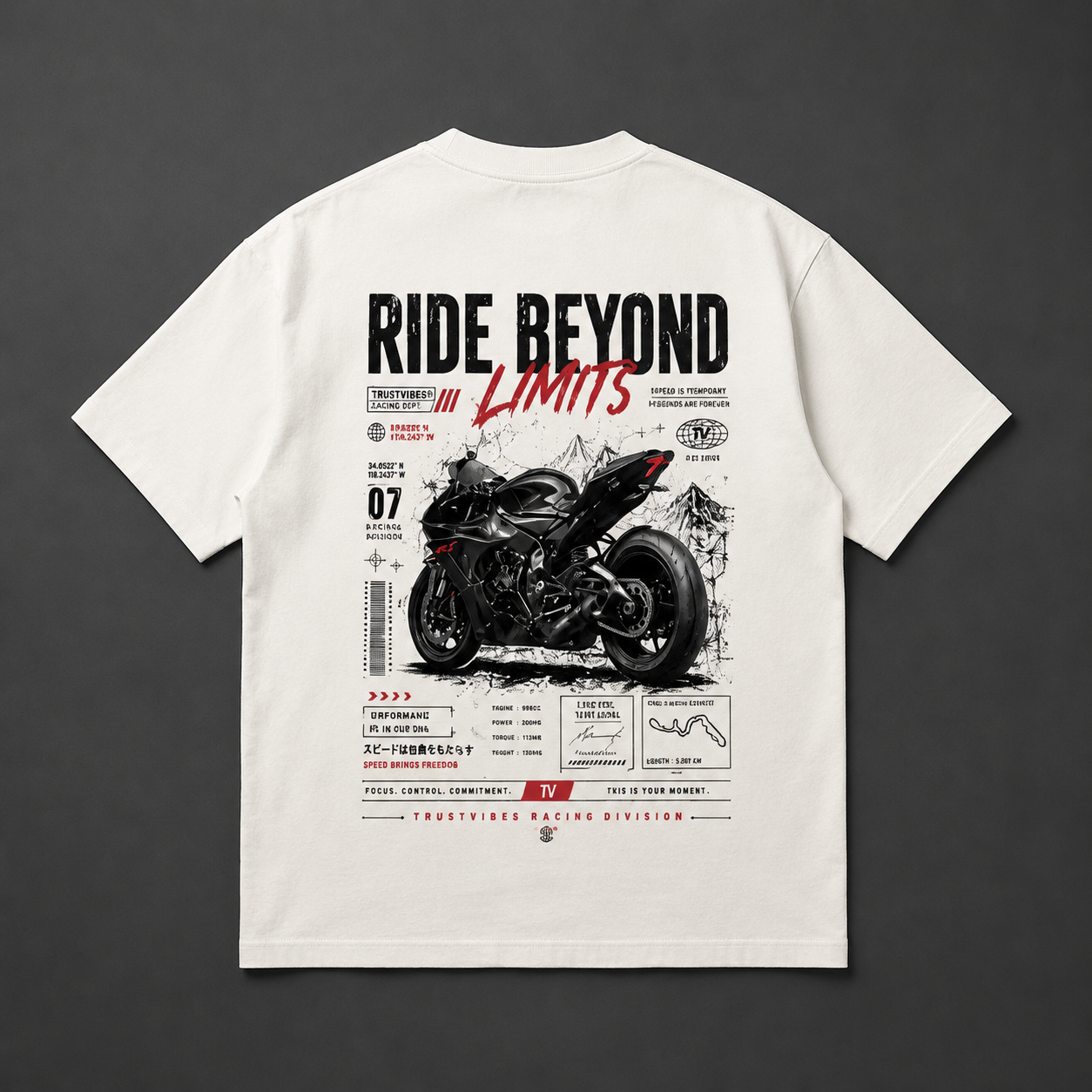 Ride Beyond Limits Oversized T-Shirt – Racing Division Collection