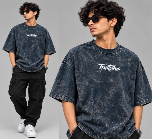 TrustVibes Phoenix Acid Wash Oversized T-Shirt