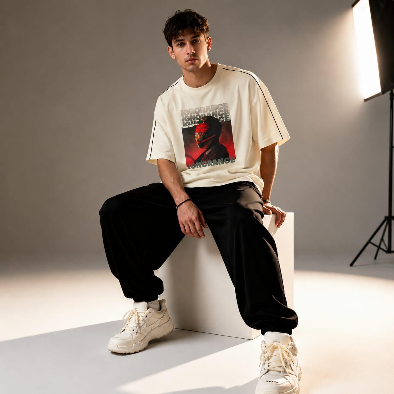 TRUST VIBES COTTON OVERSIZED T-SHIRT