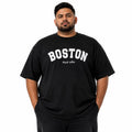 TRUST VIBES Boston Heavy Cotton Oversized T-Shirt – Black (2XL–5XL)