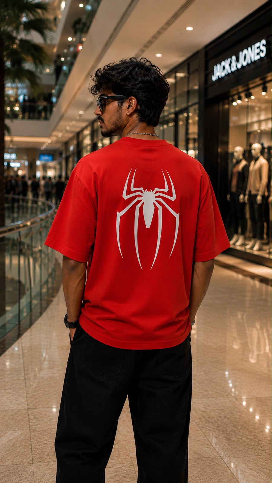 Spider Inspired Oversized T-Shirt – Red | Front & Back Print