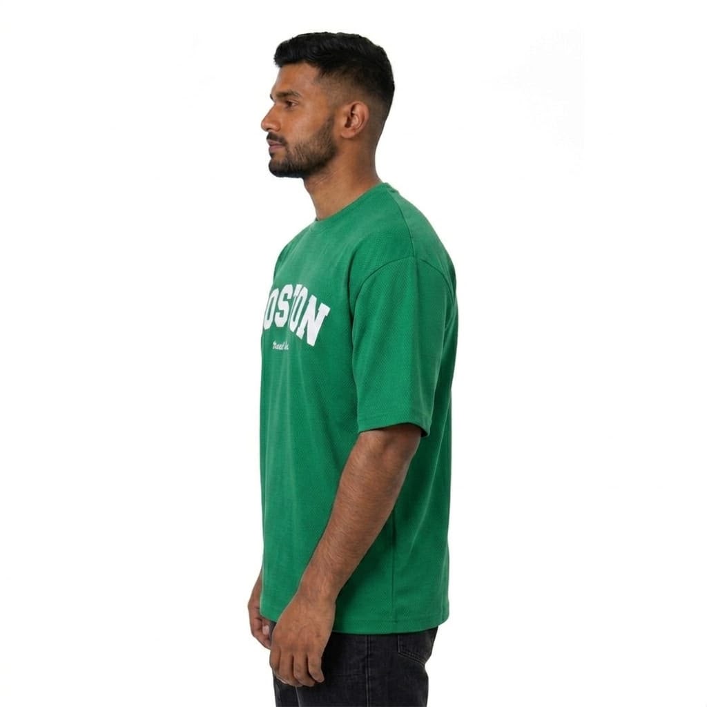 Boston Graphic Oversized T-Shirt – Green