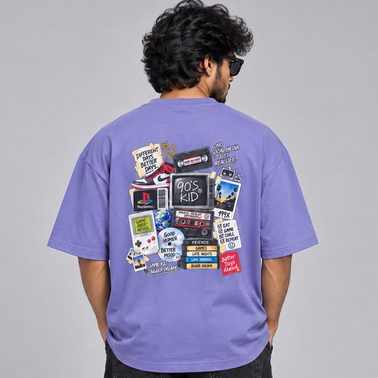 90’s Kid Oversized T-Shirt – Lavender