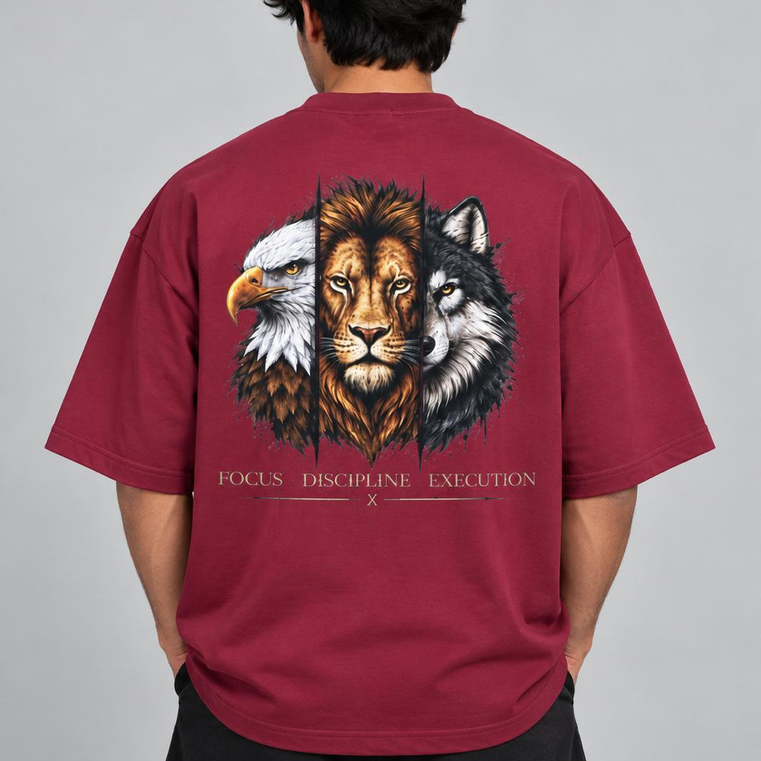 TRUSTVIBES — Focus Discipline Execution Oversized T-Shirt