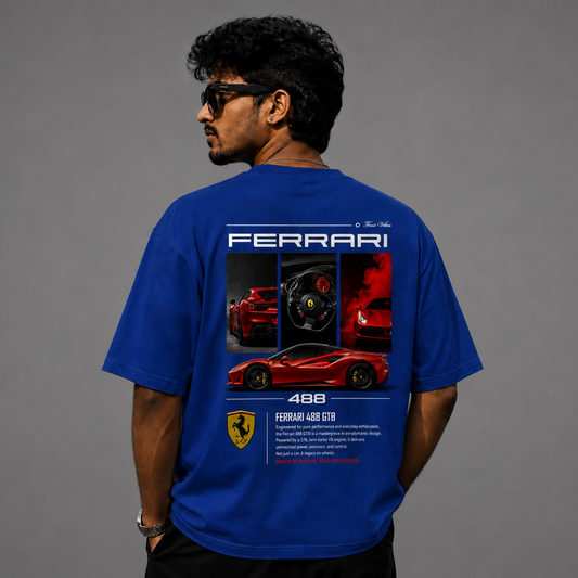 Ferrari 488 GTB Oversized T-Shirt | Premium 240 GSM Cotton