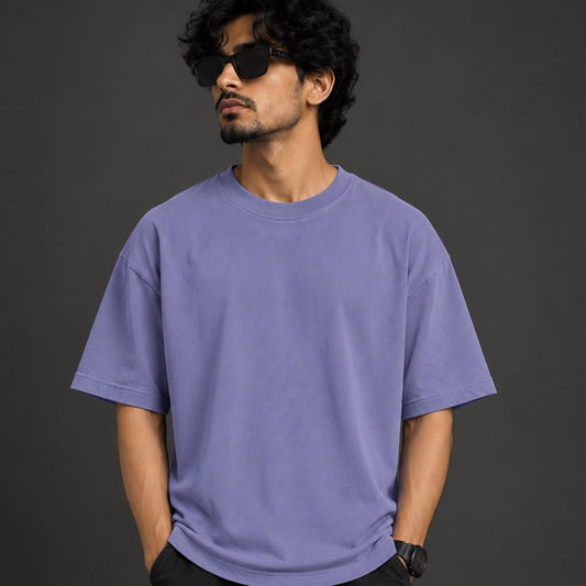 Premium Plain Oversized T-Shirt – Lavender Blue