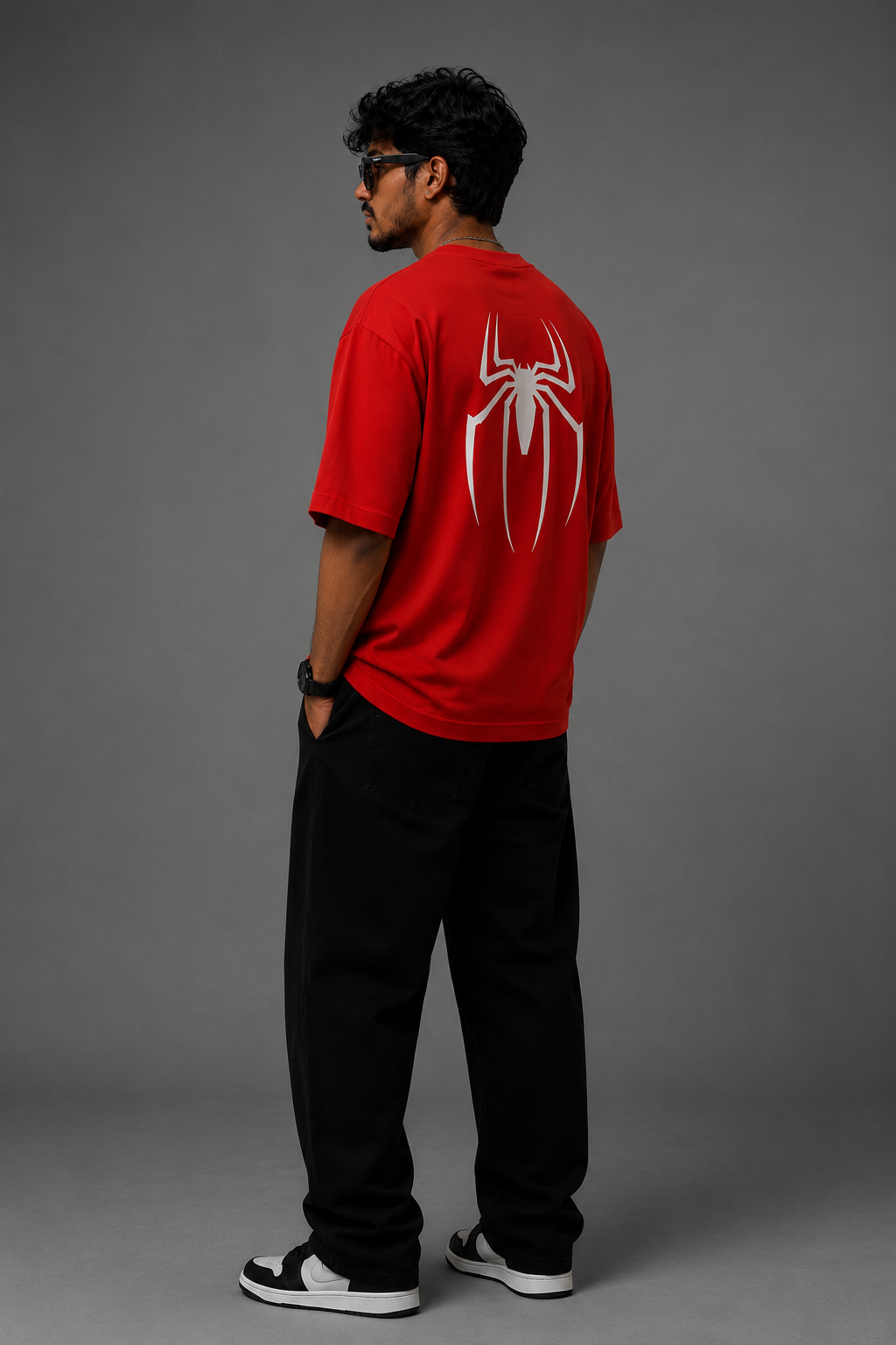 Spider Inspired Oversized T-Shirt – Red | Front & Back Print